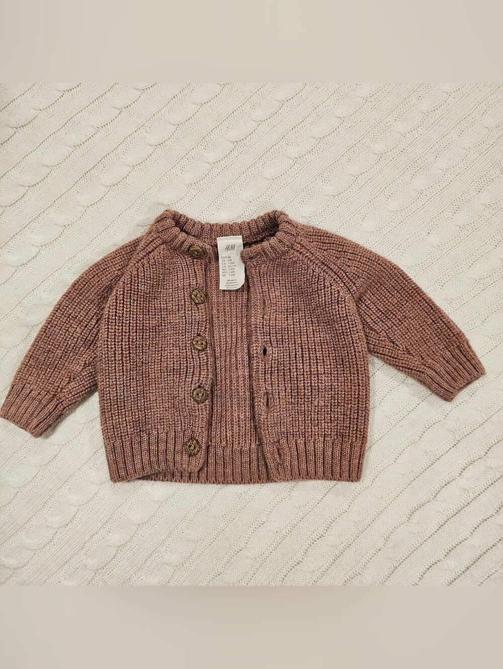 H&M Dusty Rose Knit Cardigan- NB